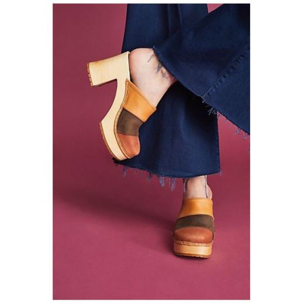 Swedish Hasbeens Platform Mules size 7